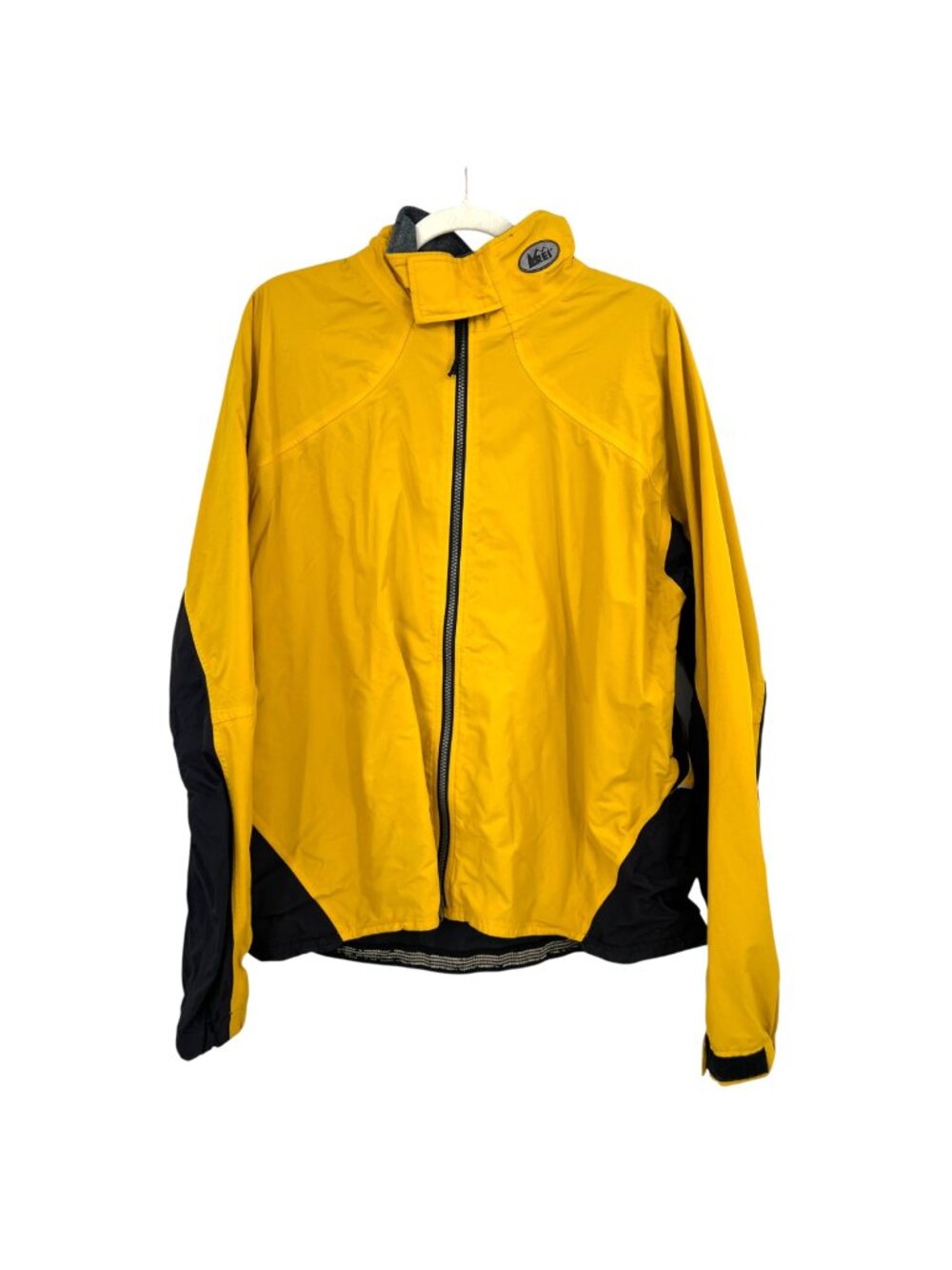 REI Elements Ride Dry Jacket Cycling Outdoor Unisex Size Large Yellow Black
